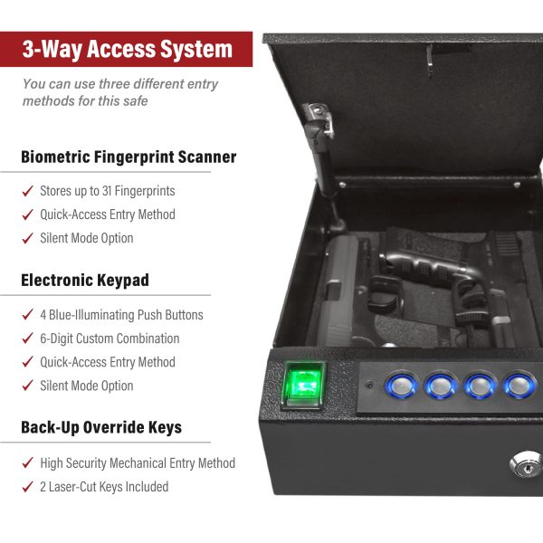 Stealth Top Vault TV1 Quick Access Biometric Pistol Safe - Image 2