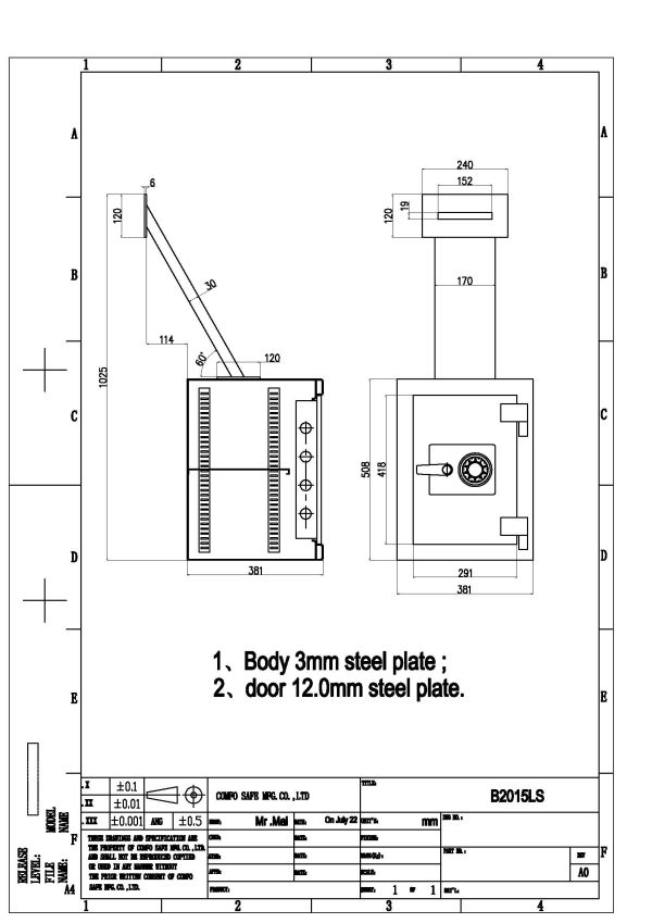 Hollon TTW-2015E Thru the Wall Deposit Safe with Combination Lock - Image 2