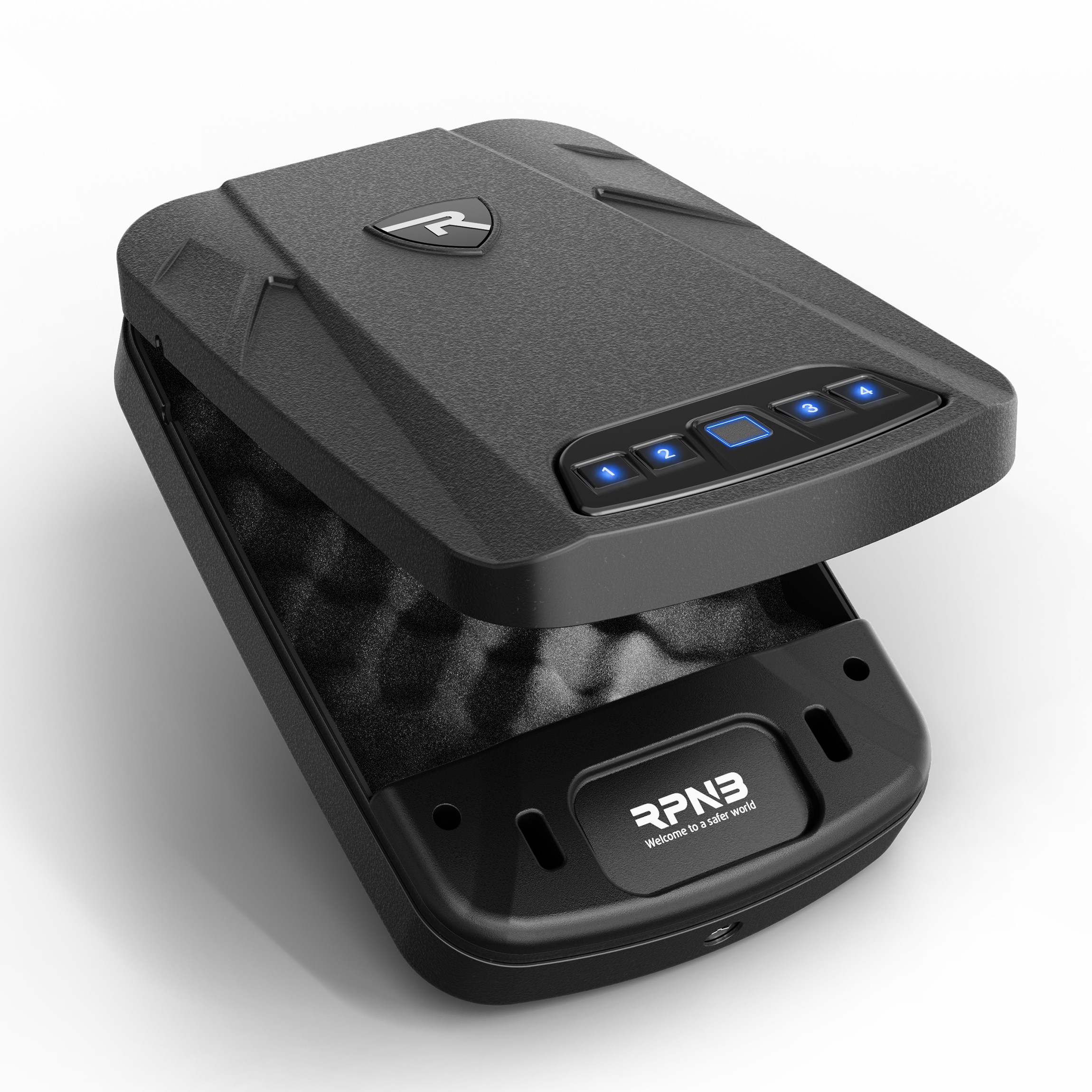 RPNB RP2008B Biometric Gun Safe for Handgun, Pistol Safe for Nightstand with Fingerprint - Black