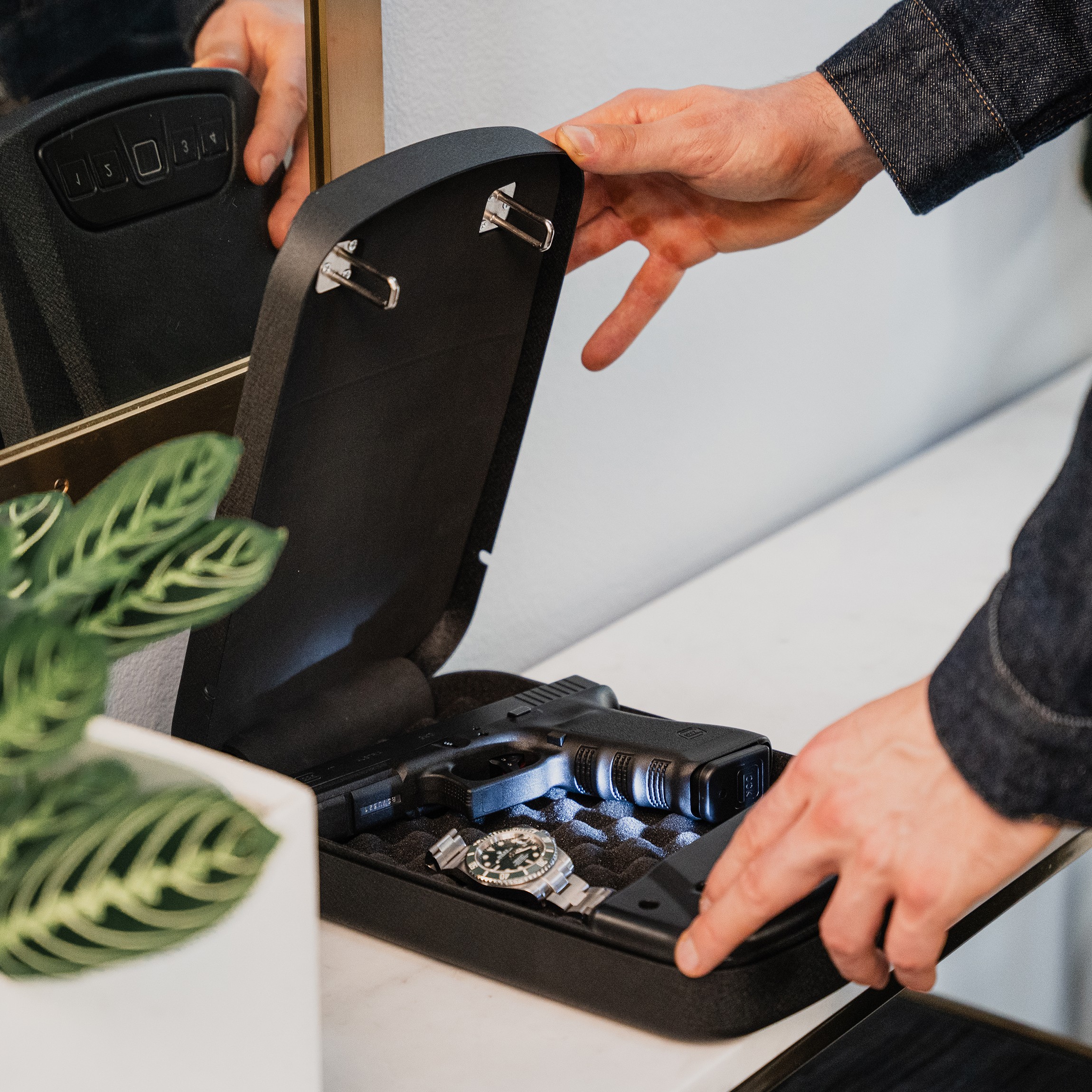 RPNB RP2008B Biometric Gun Safe for Handgun, Pistol Safe for Nightstand with Fingerprint - Black - Image 2